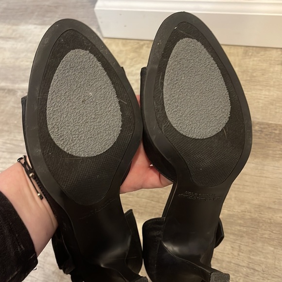 Rampage Black Satin Peep Toe Pumps - Picture 7 of 8